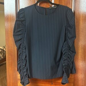 Set Zara Black Pinstripe Blouse and matching pants
